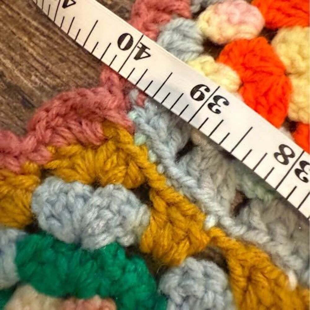 Vintage Handmade Granny Square Crochet Afghan cottagecore - Picture 8 of 10